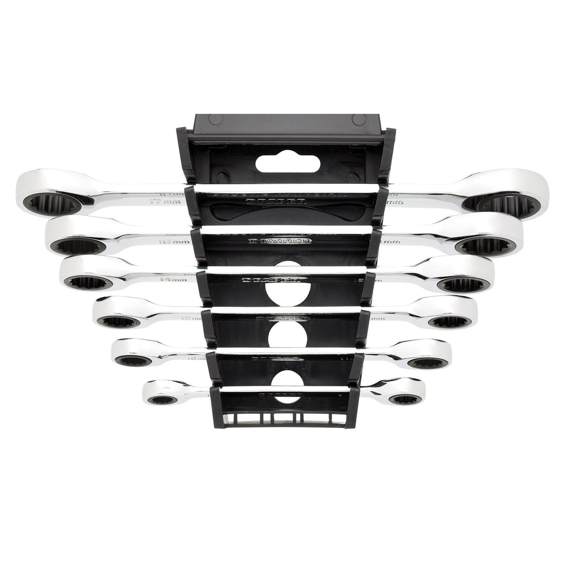 Draper 27741 HI-TORQ® Metric Double Ratchet Ring Spanner Set 6 Piece Draper