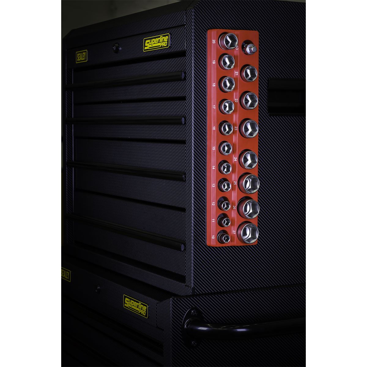 Sealey AK27087 Socket Holder Magnetic 1/2"Sq Drive Capacity 19 Sockets Sealey