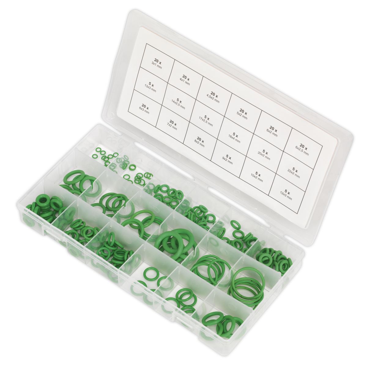Sealey ACOR225 Air Conditioning Rubber O-Ring Assortment 225pc - Metric Sealey