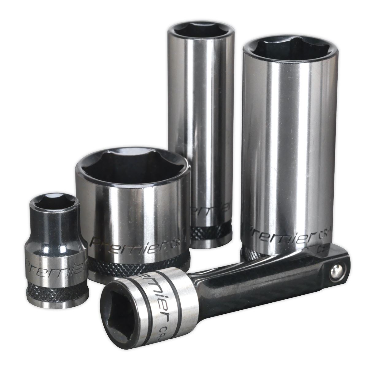 Sealey AK7971 Socket Set 34pc 3/8"Sq Drive WallDrive® Metric Premier Black Sealey