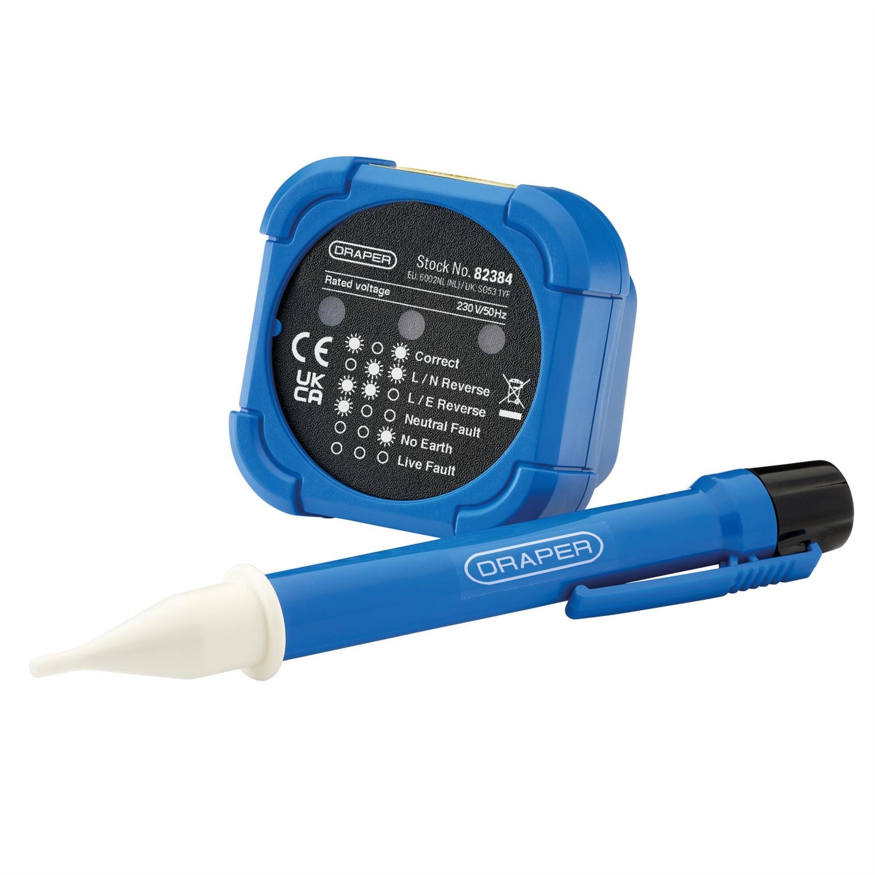 Draper 82384 230V Socket and Voltage Tester Set 200-600V 3A Draper