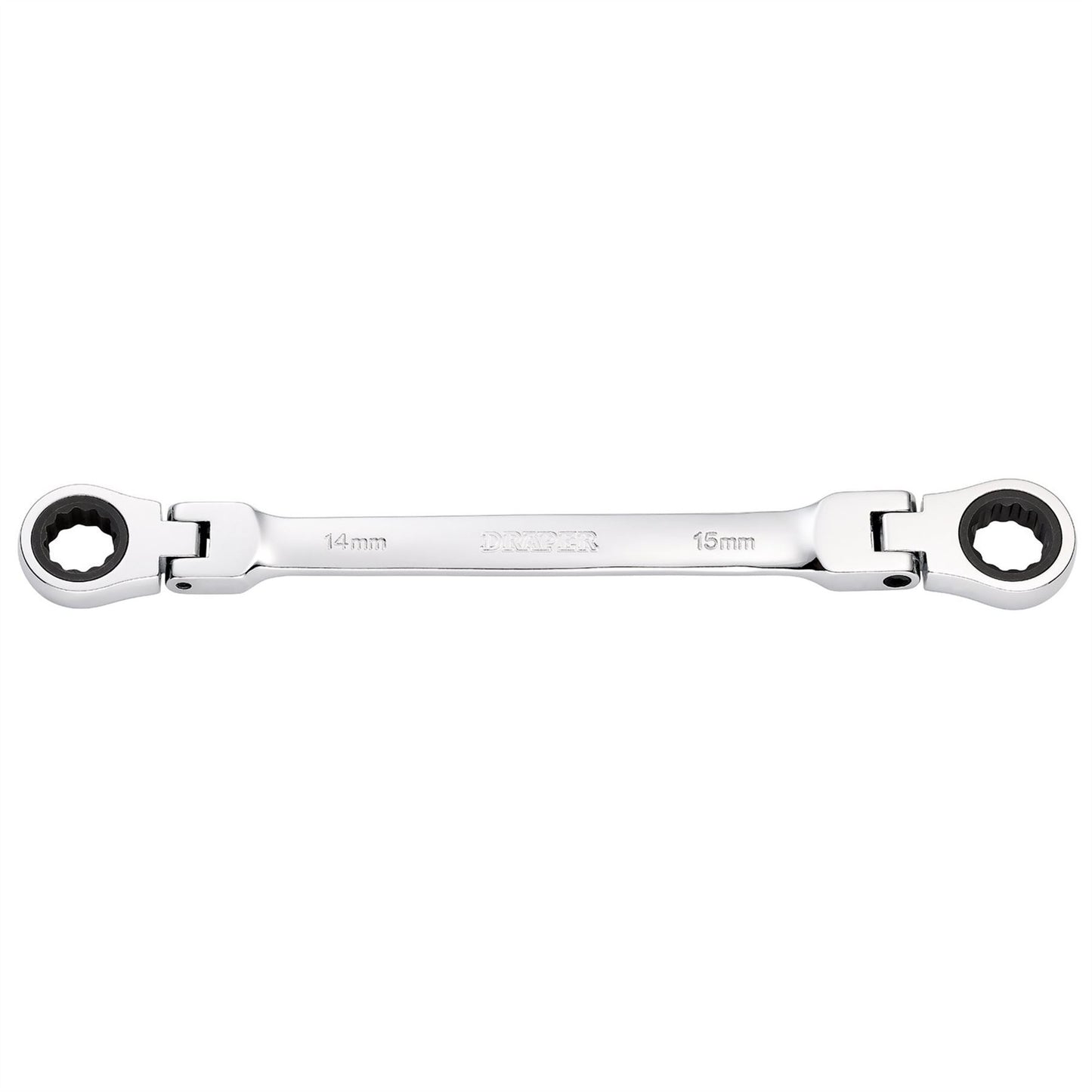 Draper 27747 HI-TORQ® Metric Flexible Head Double Ring Ratchet Spanner 14 x 15mm Draper