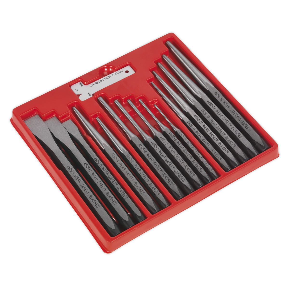 Sealey AK9216 Punch & Chisel Set 16pc Sealey