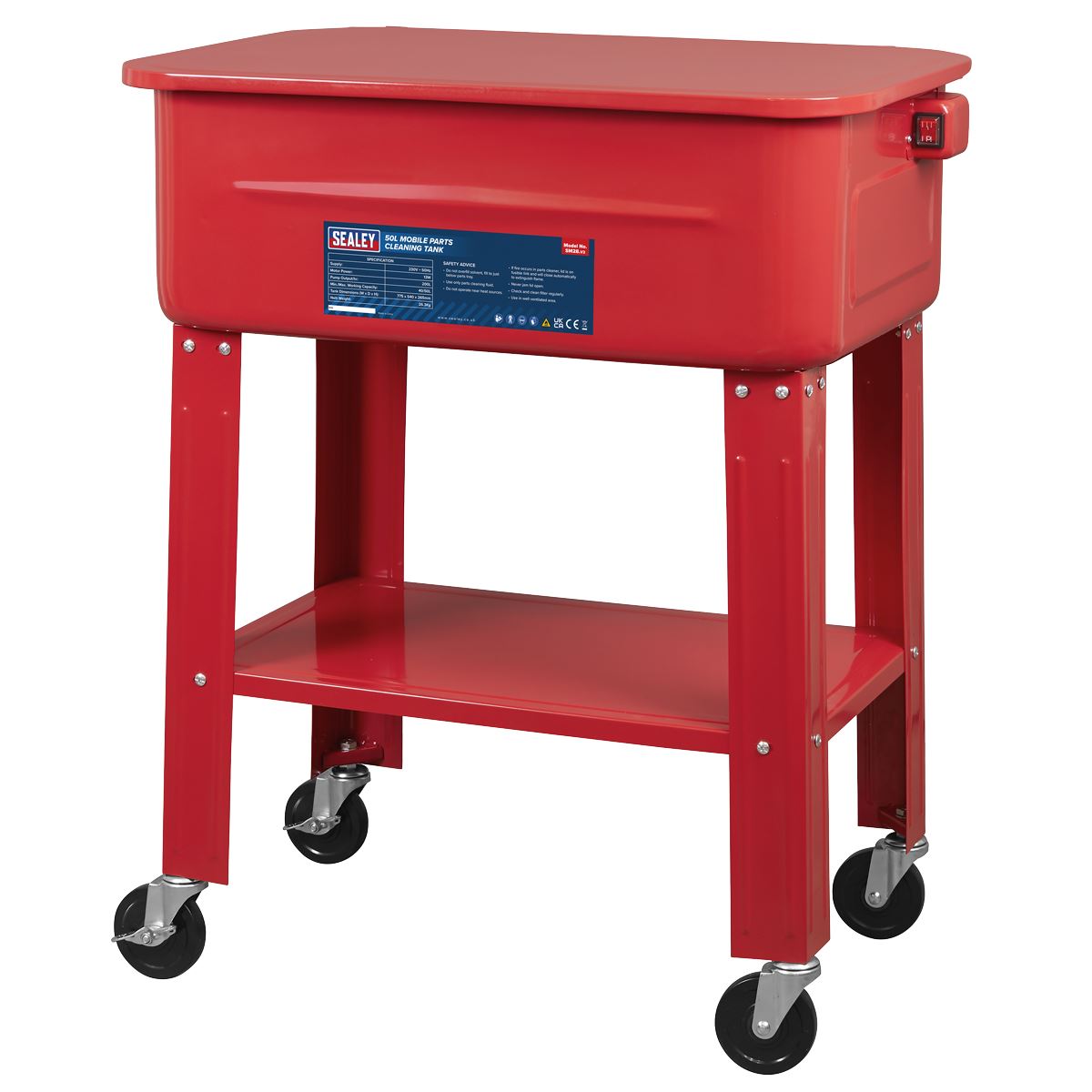 Sealey SM28 Mobile Parts Cleaning Tank 50L Sealey