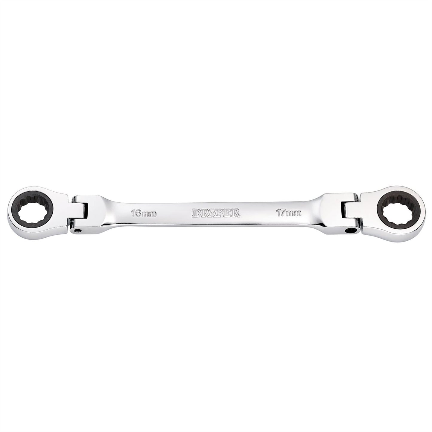 Draper 27756 HI-TORQ® Metric Flexible Head Double Ring Ratchet Spanner 16 x 17mm Draper