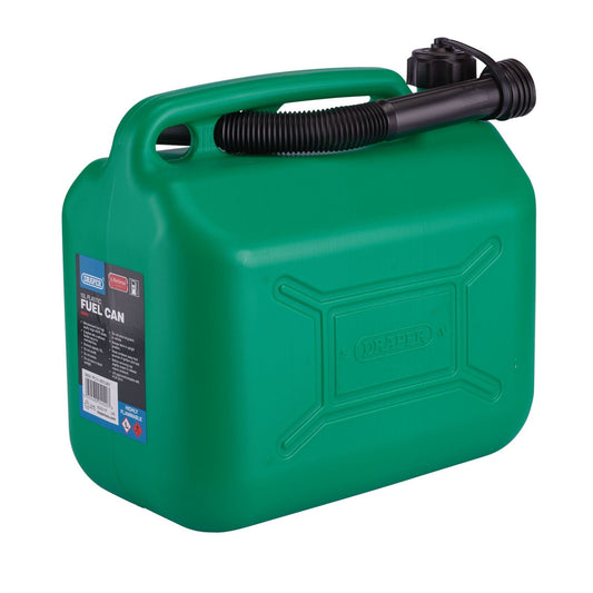 Draper 09055 Plastic Fuel Can 10L Green Draper