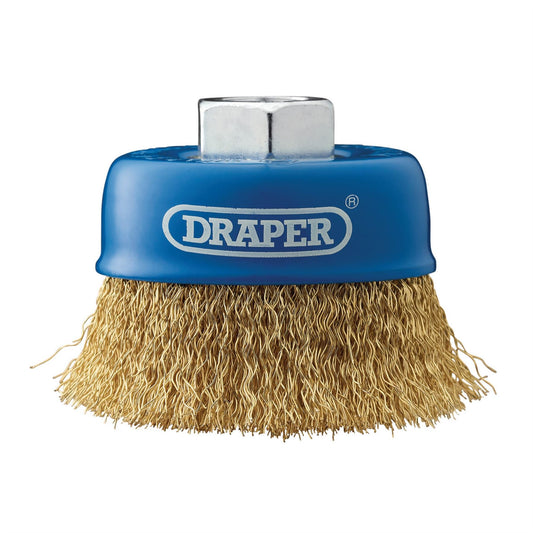 Draper 41444 Brassed Steel Crimped Wire Cup Brush 75mm M14 Draper