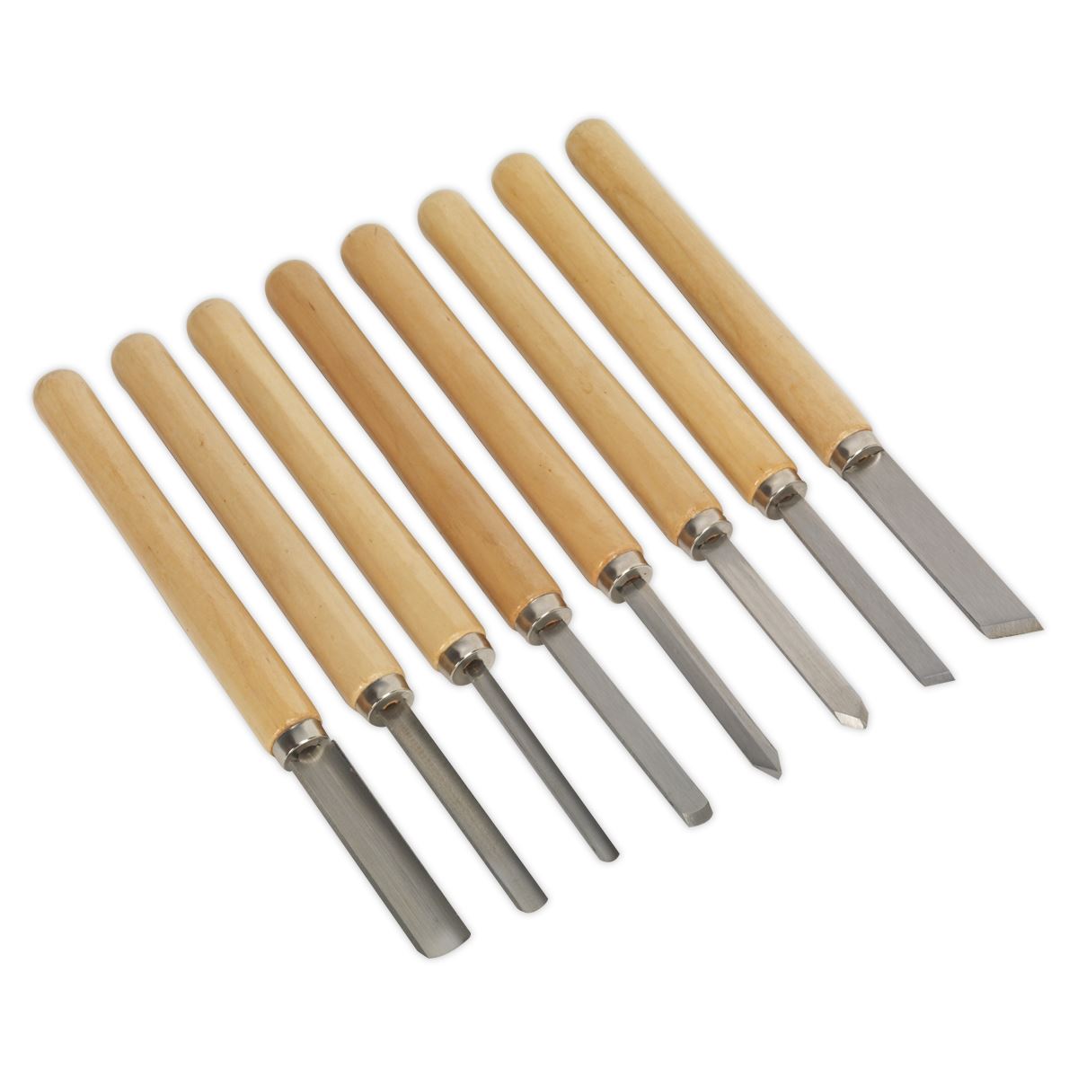 Sealey AK60/8 Wood Turning Chisel Set 8pc Sealey