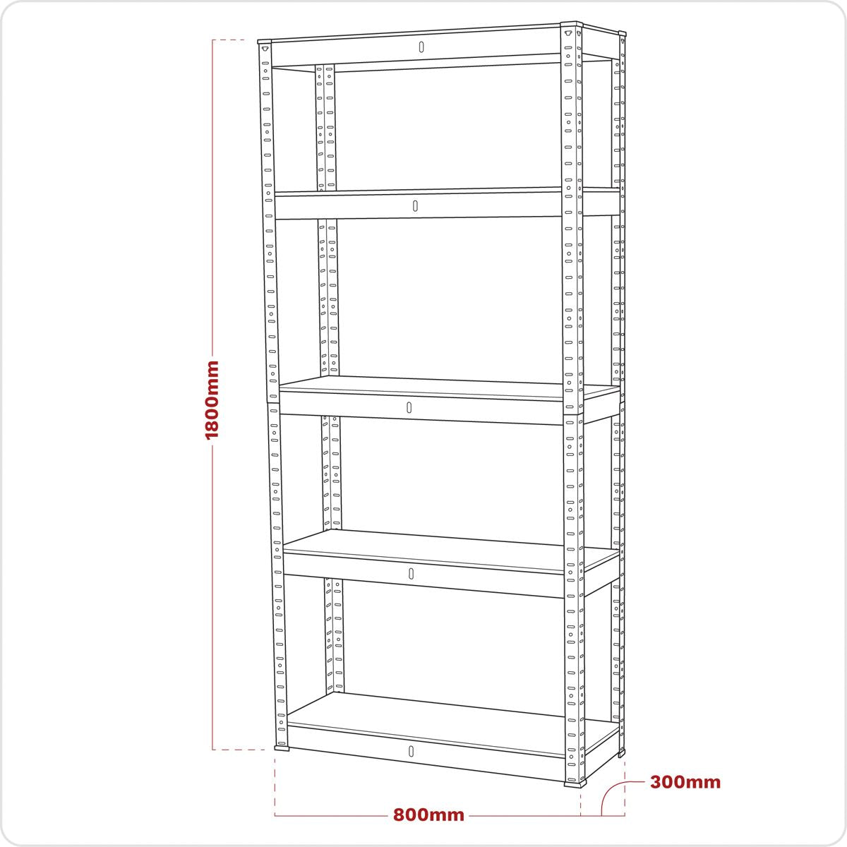Sealey AP6150 Racking Unit with 5 Shelves 150kg Capacity Per Level Sealey