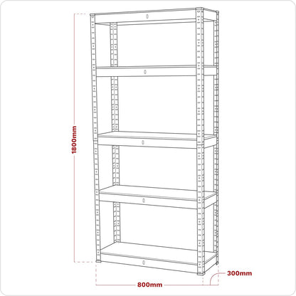 Sealey AP6150 Racking Unit with 5 Shelves 150kg Capacity Per Level Sealey
