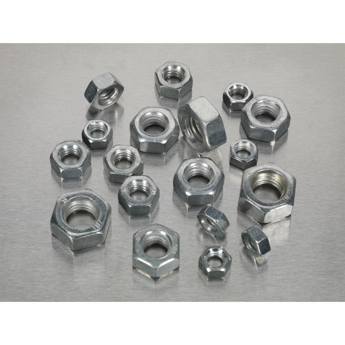 Sealey AB029SN Steel Nut Assortment 320pc 1/4"-1/2"UNF Sealey