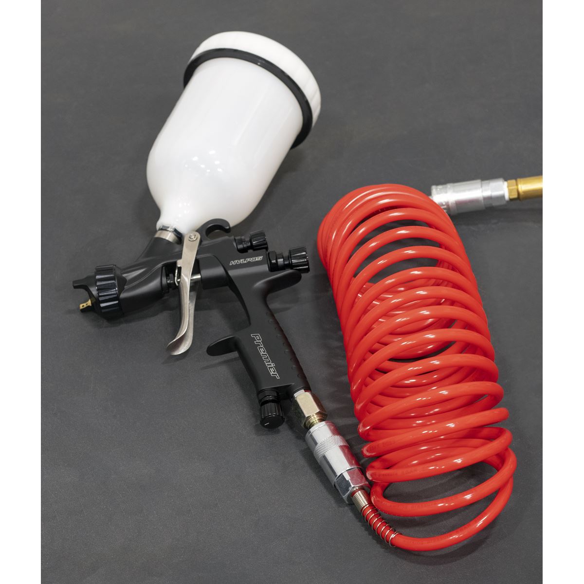 Sealey SA305 PE Coiled Air Hose 5m x Ø5mm with Couplings Sealey