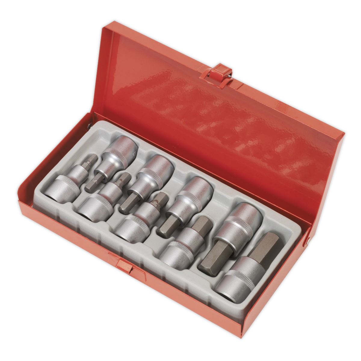 Sealey AK620 Hex Socket Bit Set 9pc 1/2"Sq Drive Sealey