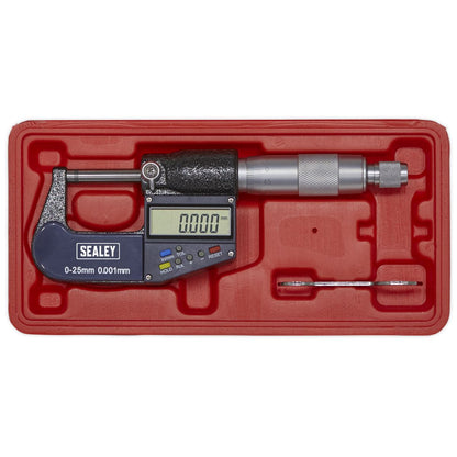 Sealey AK9635D Digital External Micrometer 0-25mm(0-1") Sealey