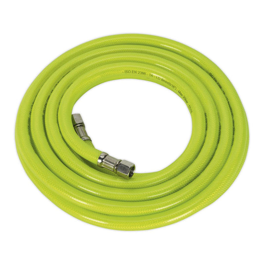 Sealey AHFC5 Air Hose High-Visibility 5m x Ø8mm with 1/4"BSP Unions Sealey