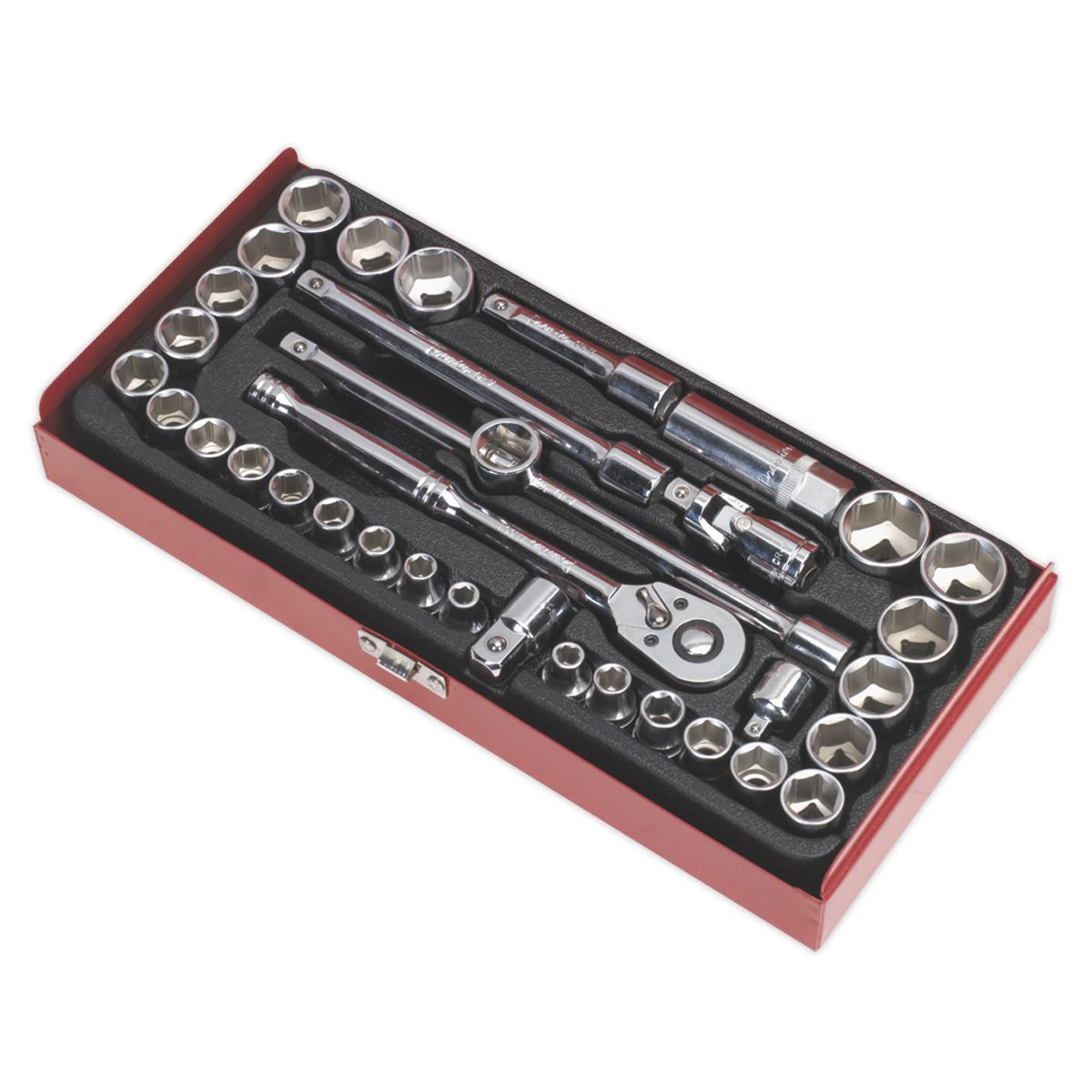 Sealey AK691 Socket Set 35pc 3/8"Sq Drive 6pt WallDrive® - Metric/Imperial Sealey