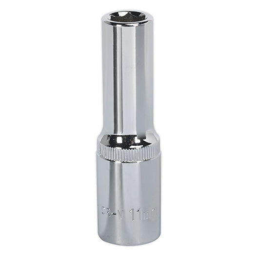 Sealey SP1211D WallDrive® Socket 11mm Deep 1/2"Sq Drive Fully Polished Sealey