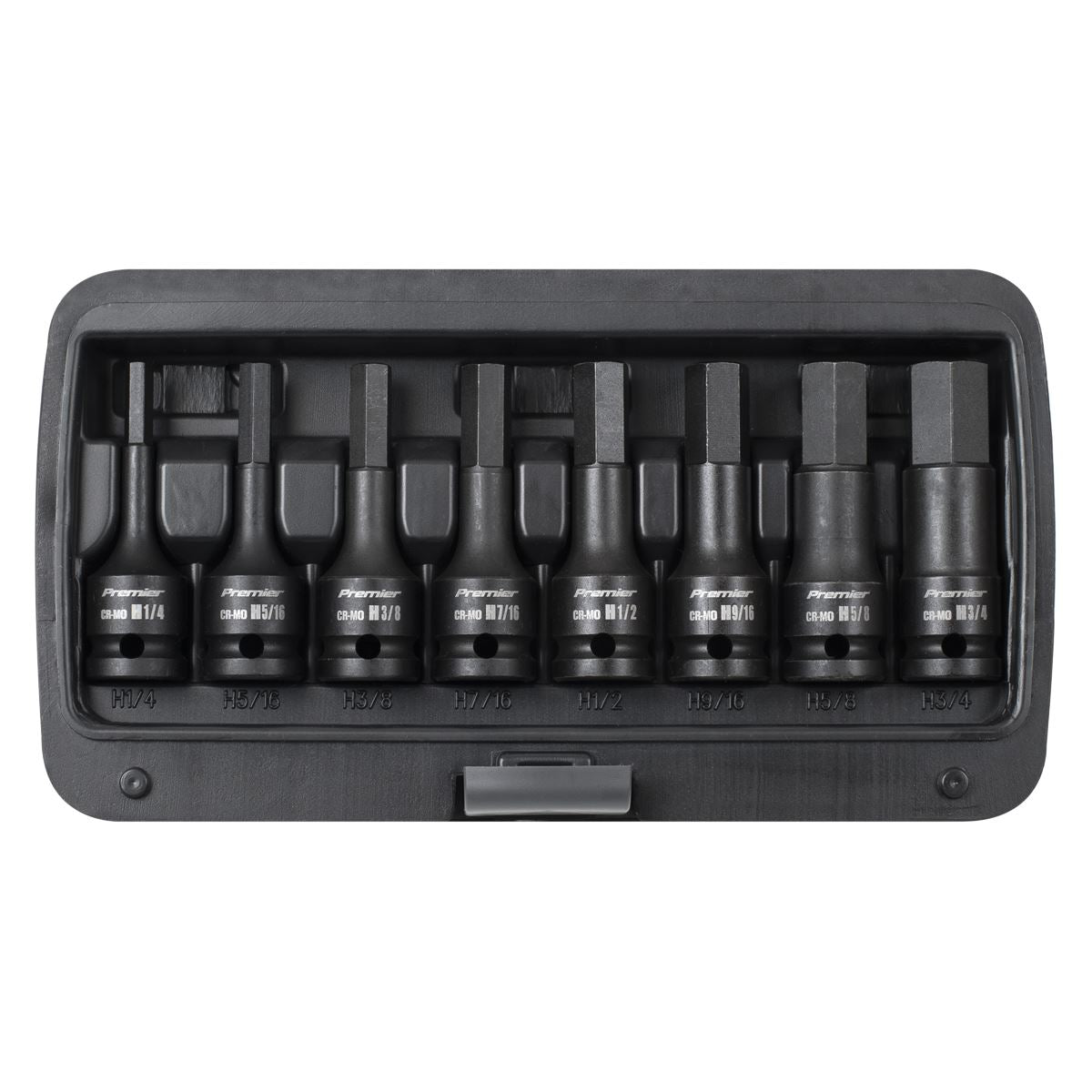 Sealey AK5600 Impact Hex Socket Bit Set 8pc 1/2"Sq Drive - Imperial Sealey