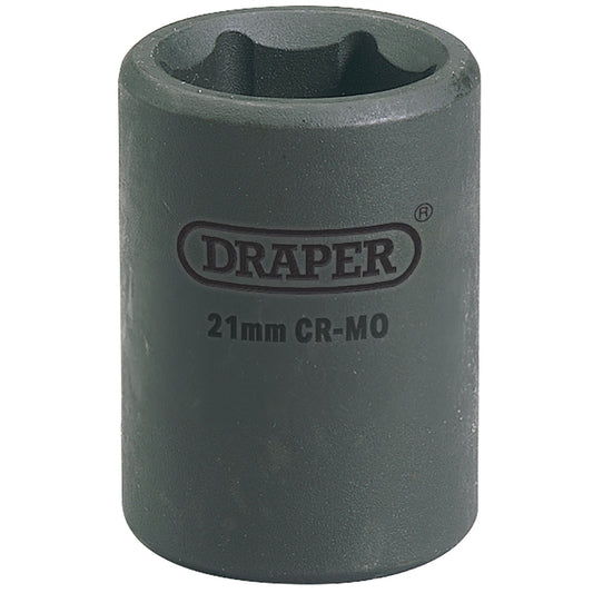 Draper 28511 Expert HI-TORQ® Impact Socket 1/2" Sq. Dr. 21mm Draper