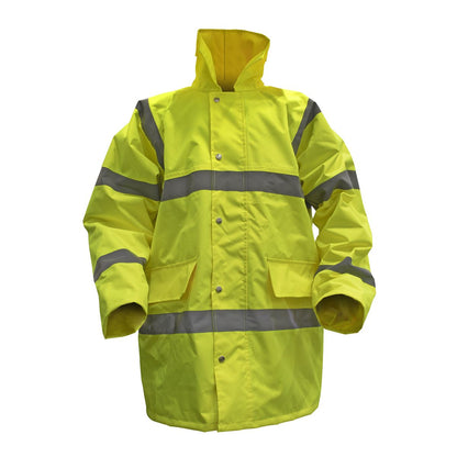 Sealey 806L Hi-Vis Yellow Motorway Jacket with Quilted Lining - Large Sealey
