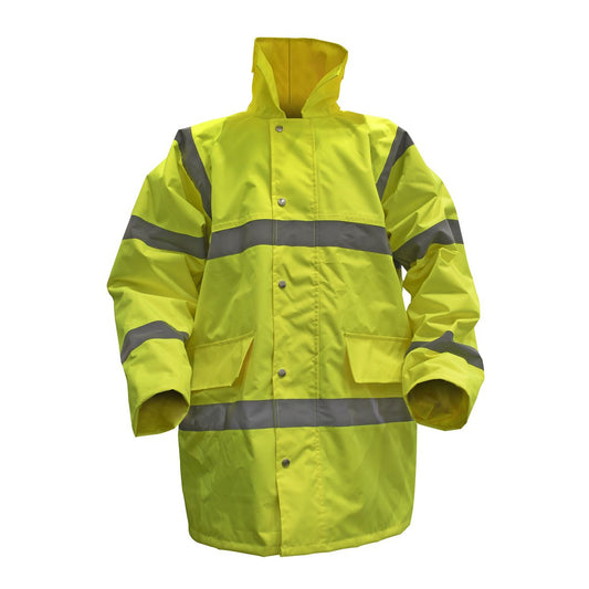 Sealey 806L Hi-Vis Yellow Motorway Jacket with Quilted Lining - Large Sealey