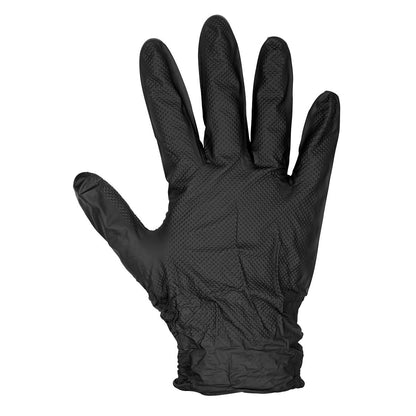 Sealey SSP57L Black Diamond Grip Extra-Thick Nitrile Powder-Free Gloves Large - Pack of 50 Sealey