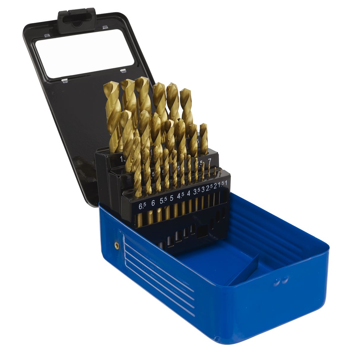 Sealey AK4725 HSS Fully Ground Drill Bit Set 25pc DIN 338 Metric Sealey