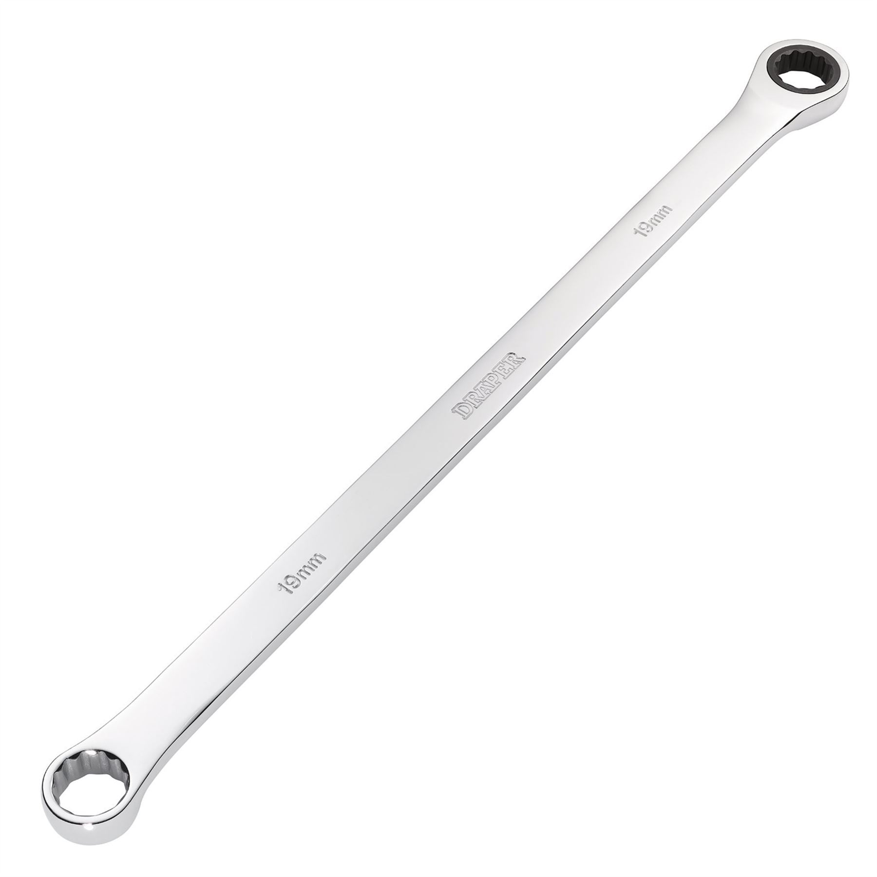 Draper 27777 HI-TORQ® Metric Extra-Long Double Ring Ratchet Spanner 19mm Draper