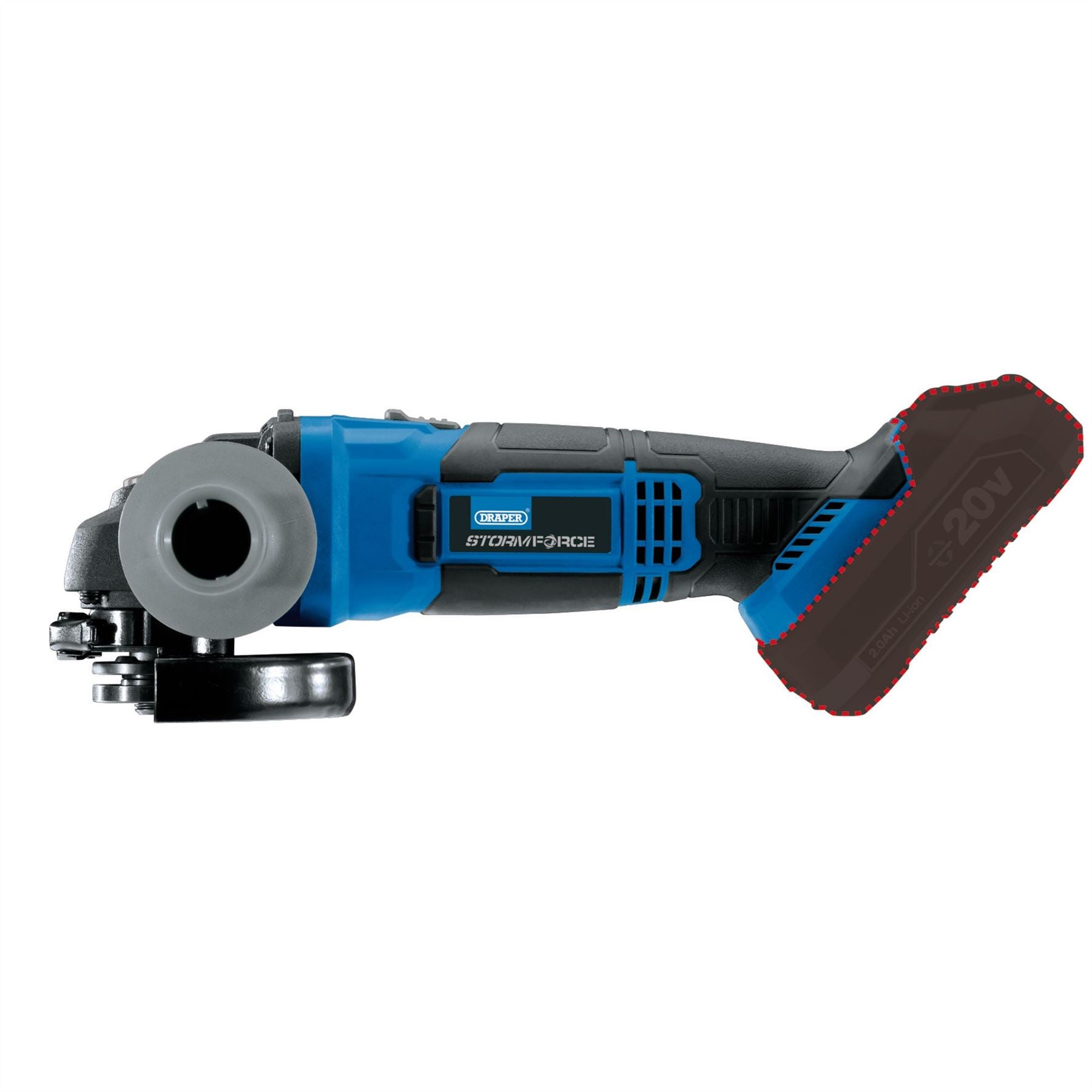 Draper 89521 Storm Force® 20V Angle Grinder 115mm Sold Bare Draper
