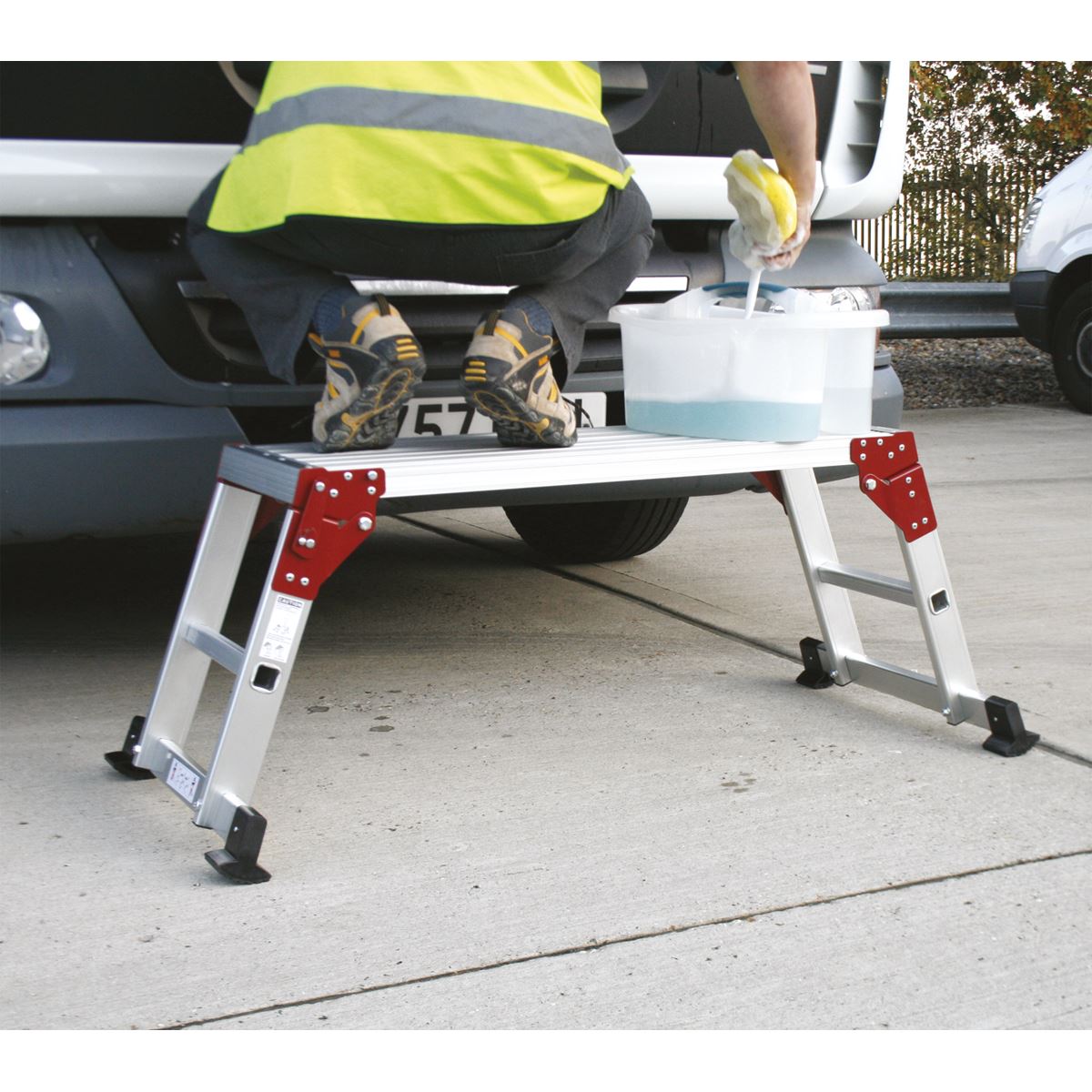 Sealey APS2 Aluminium Folding Platform 2-Tread EN 131-4 Sealey