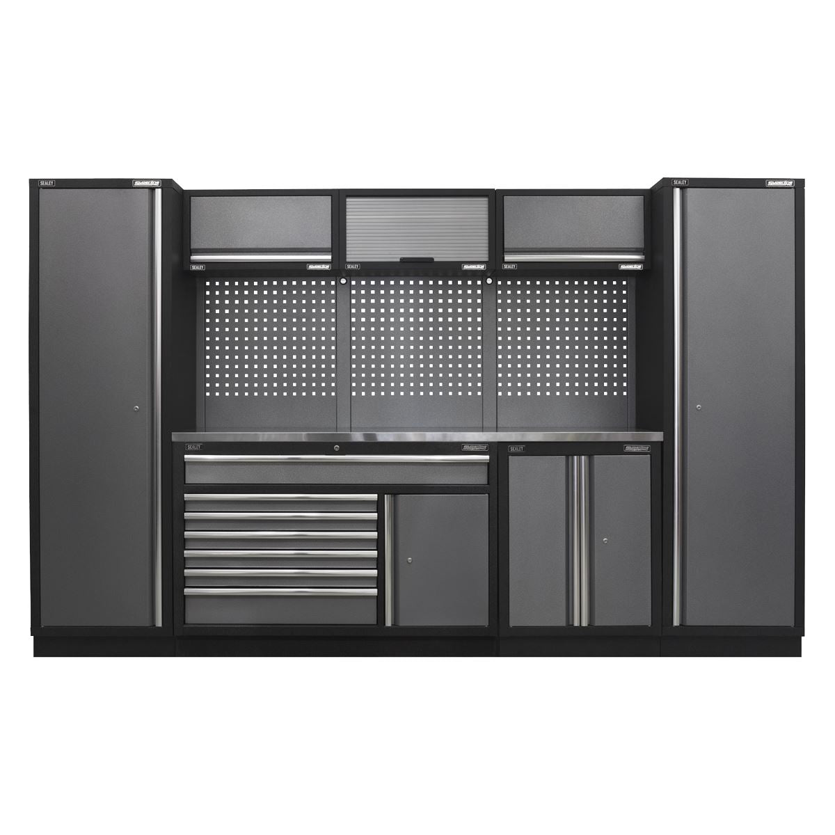 Sealey APMSSTACK13SS Superline PRO® 3.24m Storage System - Stainless Steel Worktop Sealey