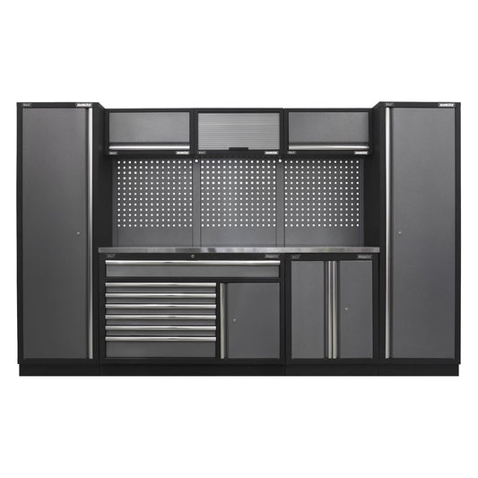 Sealey APMSSTACK13SS Superline PRO® 3.24m Storage System - Stainless Steel Worktop Sealey