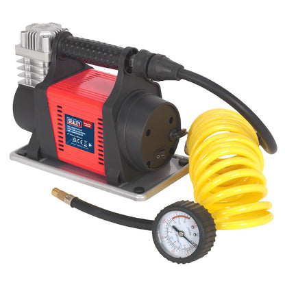 Sealey MAC05 Tyre Inflator/Mini Air Compressor 12V Heavy-Duty Sealey