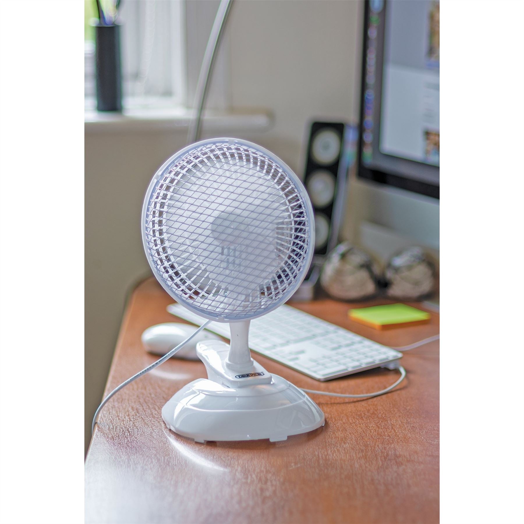 Draper 08710 230V Clip-On Desk Fan 6"/150mm 15W Draper
