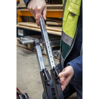 Sealey FTAL1 Fold Down Trestle with Adjustable Legs 150kg Capacity Sealey