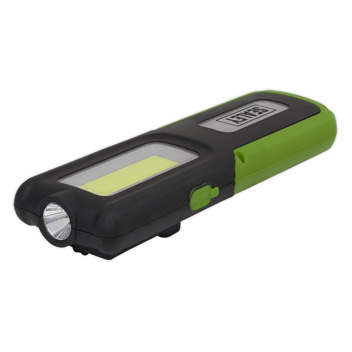 Sealey LED318G Rechargeable Inspection Light 5W COB & 3W SMD LED with Power Bank - Green Sealey
