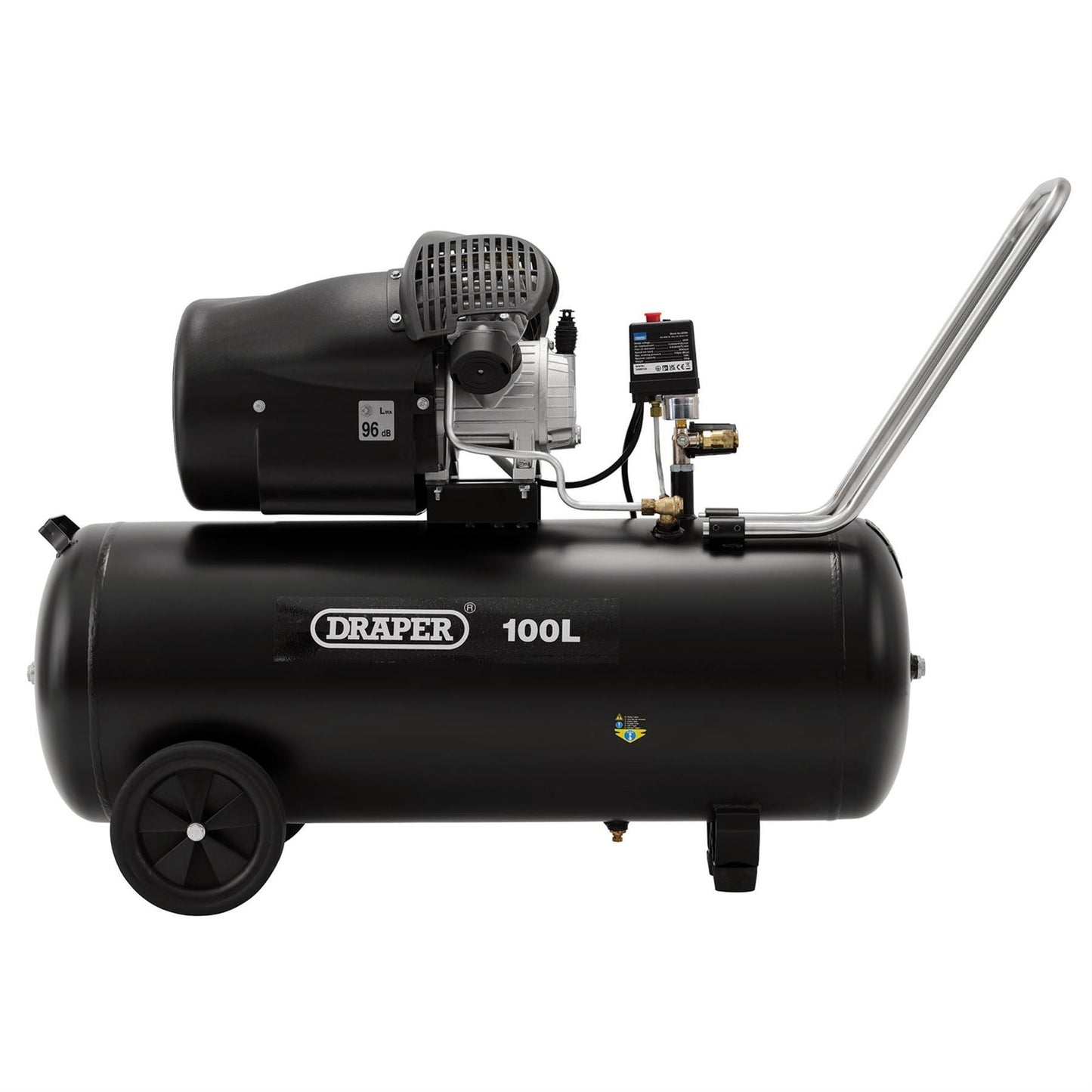 Draper 65396 100L Direct Drive V-Twin Air Compressor 2.2kW/3hp Draper