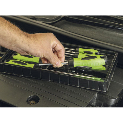 Sealey HV001 Screwdriver Set 8pc Hi-Vis Green Sealey