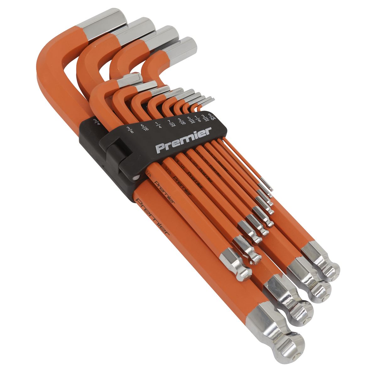 Sealey AK71870 Jumbo Ball-End Hex Key Set 13pc Anti-Slip - Imperial Sealey