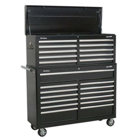 Sealey AP52COMBO2 Tool Chest Combination 23 Drawer with Ball-Bearing Slides - Black Sealey