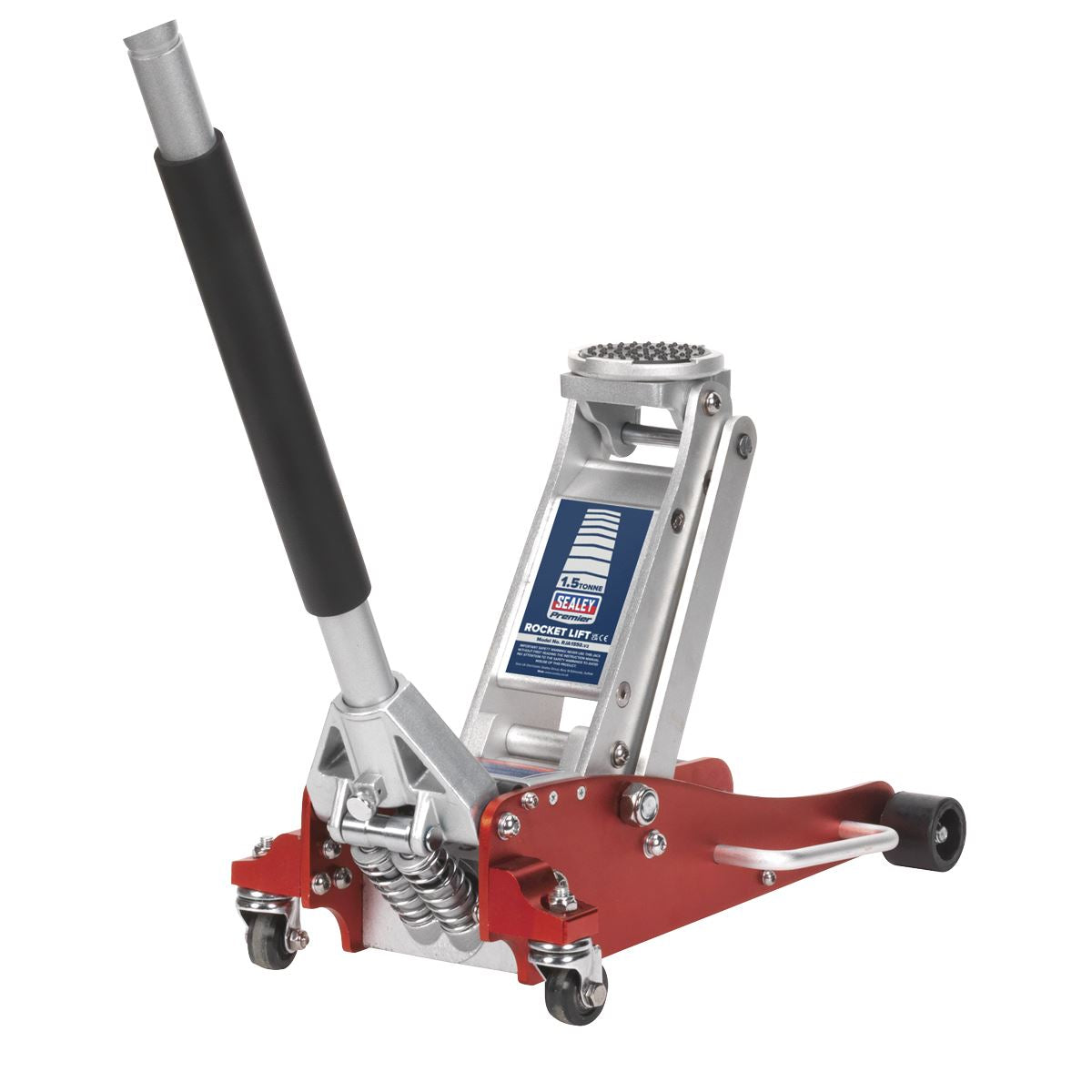 Sealey RJA1550 Premier Low Profile Aluminium Trolley Jack with Rocket Lift 1.5 Tonne Sealey