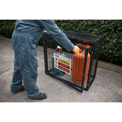 Sealey GCSC247 Safety Cage - 2 x 47kg Gas Cylinders Sealey