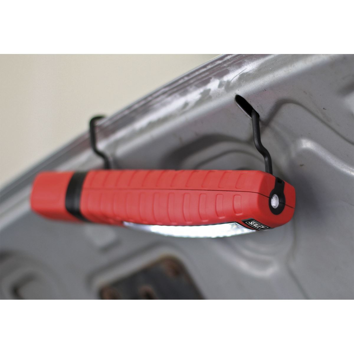 Sealey LED360R Rechargeable 360° Inspection Light 8W & 3W SMD LED Red Lithium-ion Sealey