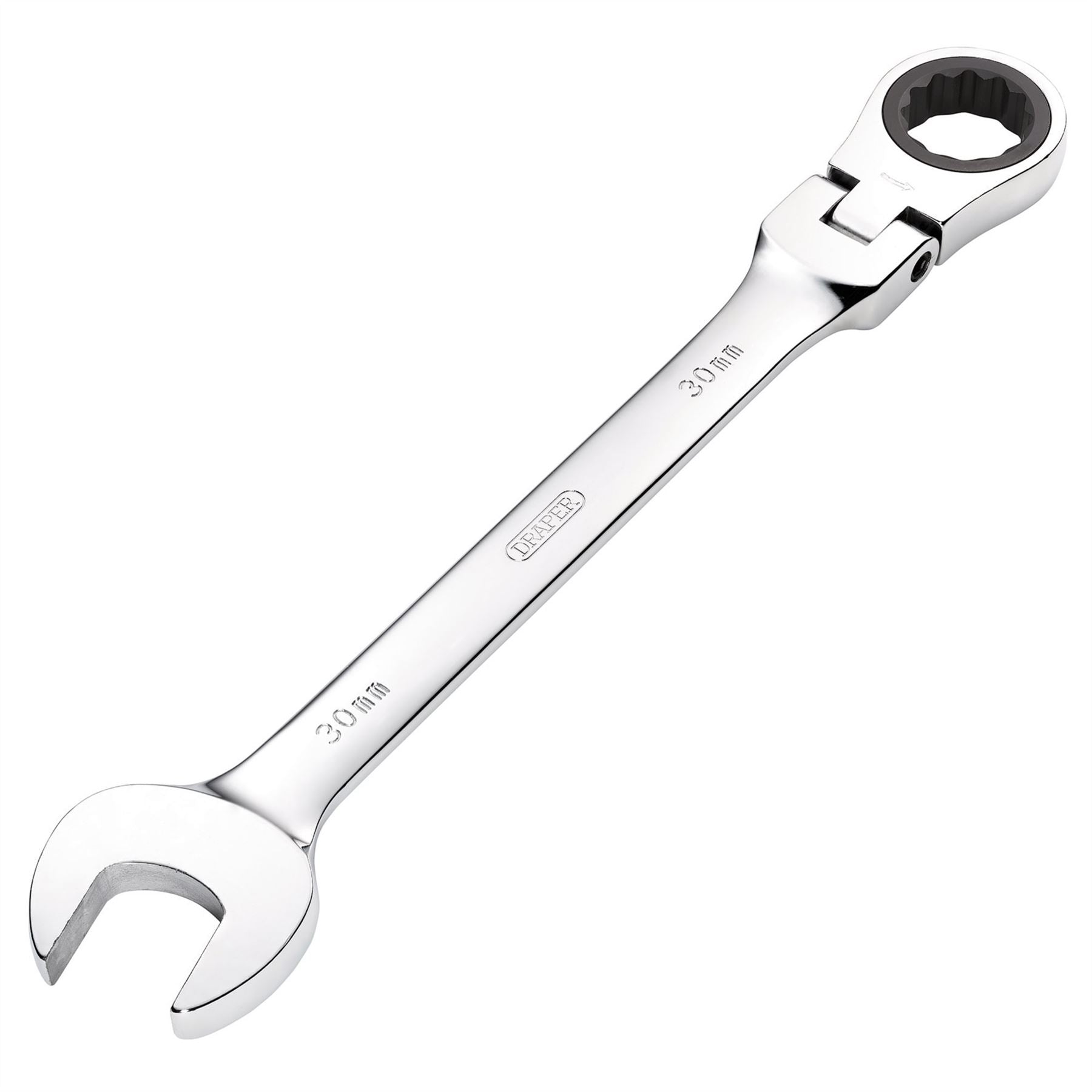 Draper 52027 HI-TORQ® Metric Flexible Head Ratcheting Combination Spanner 30mm Draper
