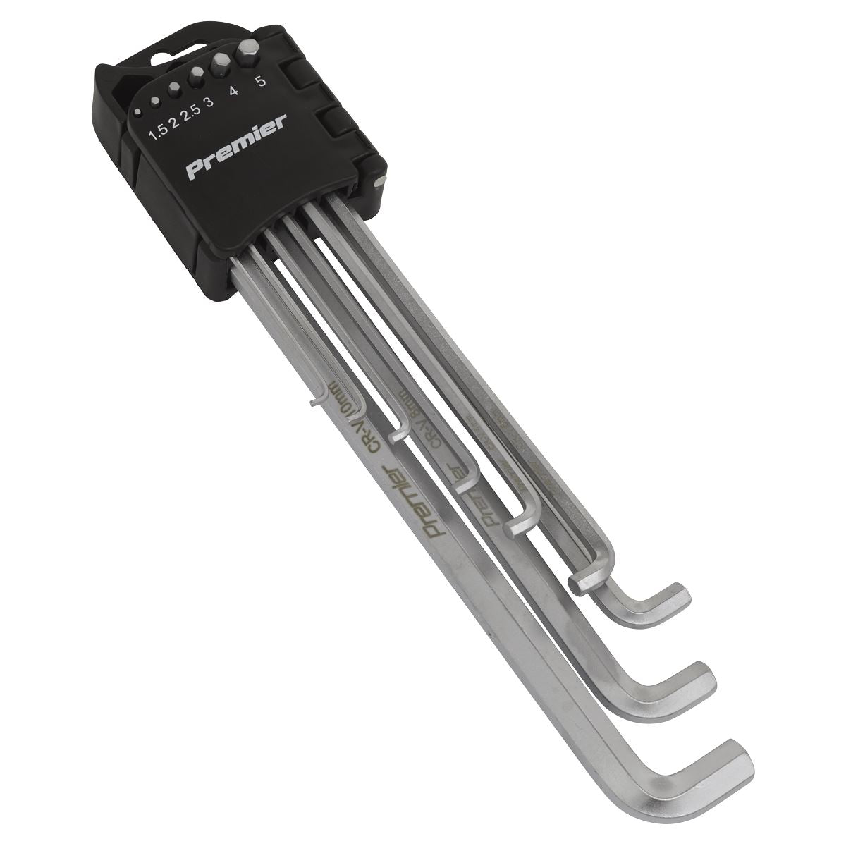 Sealey AK7174 Hex Key Set 9pc Extra-Long Stubby Element Metric Sealey