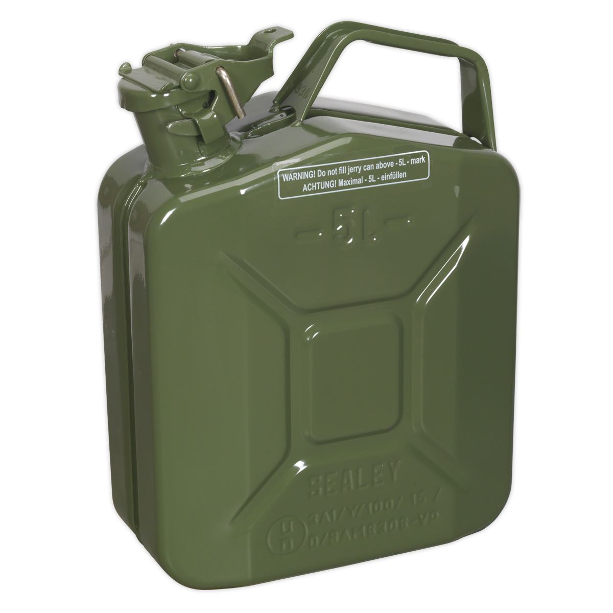 Sealey JC5MG Jerry Can 5L - Green Sealey