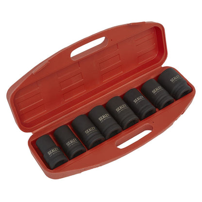 Sealey AK888M Impact Socket Set 8pc Deep 1"Sq Drive - Metric Sealey