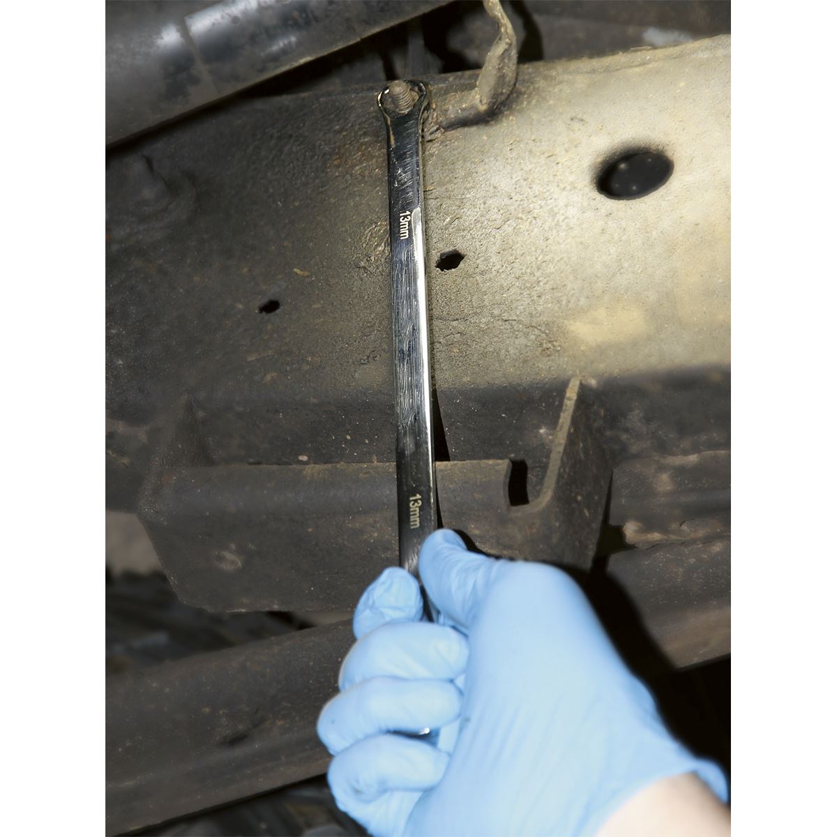 Sealey AK6319 Double Ring Ratchet/Fixed Spanner Set 7pc Extra-Long Metric Sealey