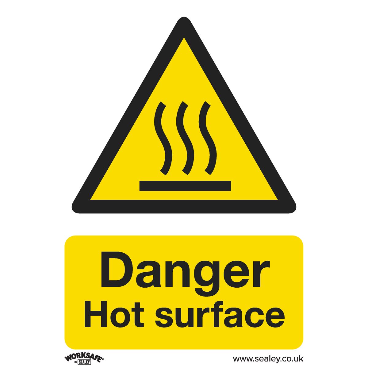 Sealey SS42P1 Warning Safety Sign - Danger Hot Surface - Rigid Plastic Sealey