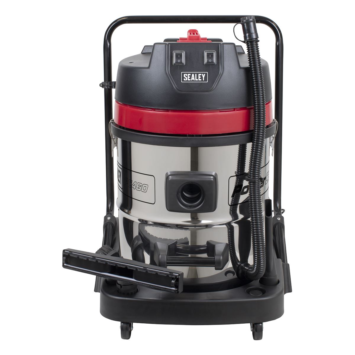Sealey PC460 Vacuum Cleaner Wet & Dry 60L Stainless Steel Drum 2400W/230V Sealey